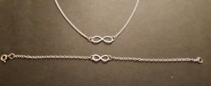 Infinity bracelet and pendant