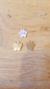 Cockerpoo paw earrings and pendant process