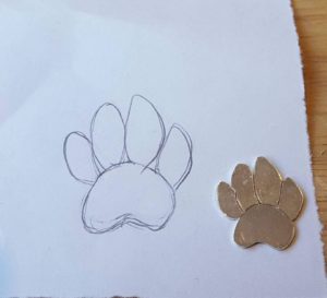 Cockerpoo paw earrings and pendant process