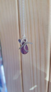 Amethyst, heart and ‘K’ charm pendant