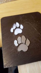 Cockerpoo paw earrings and pendant process