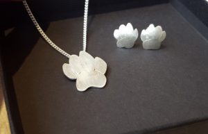 Cockerpoo paw earrings and pendant