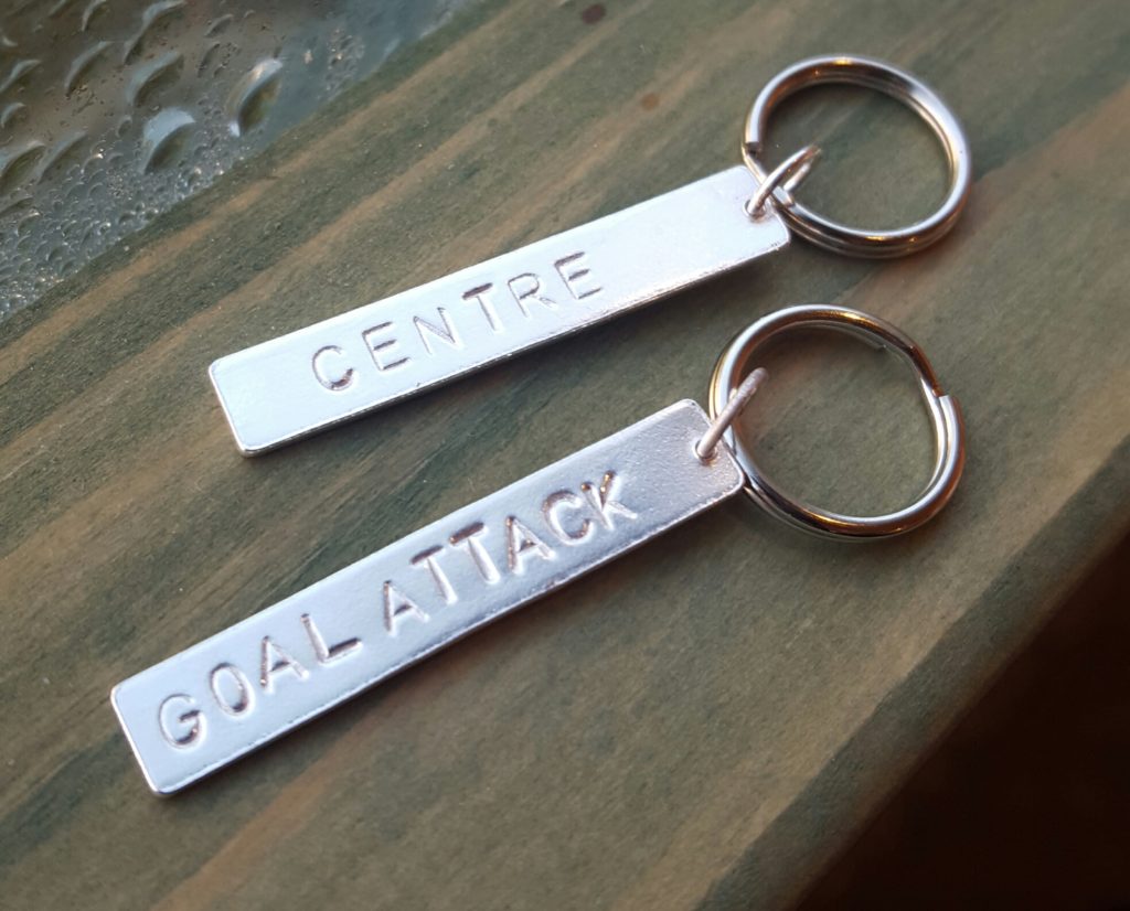 Netball position keyrings Jude Karnon Jewellery