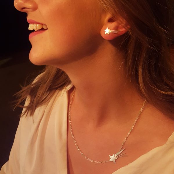 Shooting star necklace and earrings