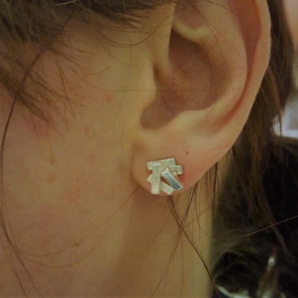 Tectonic cluster earrings