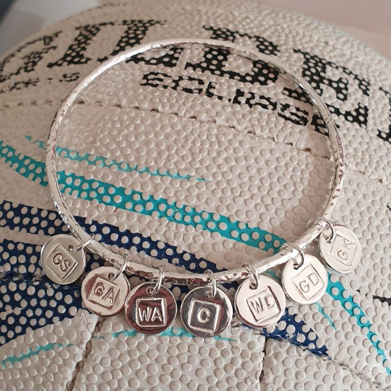 Netball positions charm bangle Jude Karnon Jewellery