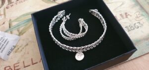 Celtic cuff bangle with initial charm