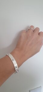 Sterling silver cuff bangle with stud detail