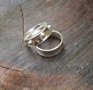 Sterling silver studded ring