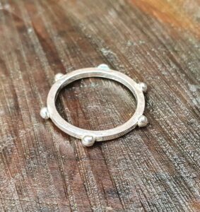 Sterling silver studded ring