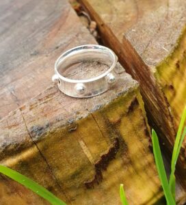 Sterling silver studded ring