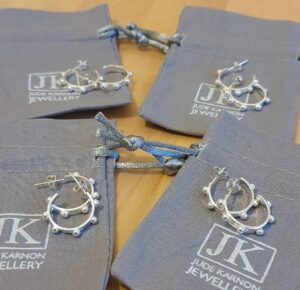 Silver studded earrings