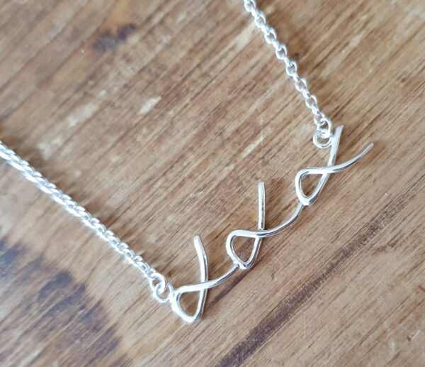 Personalised silver Kisses necklace