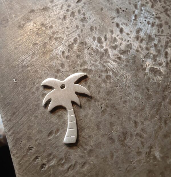 Palm tree pendant in the making.
