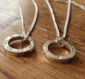 Spinning netball pendant.