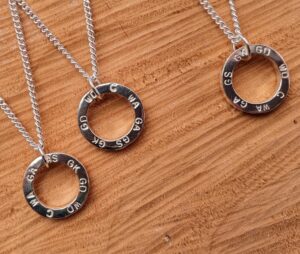 Spinning netball pendant.