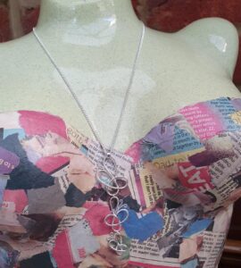 Abstract butterfly sterling silver pendant