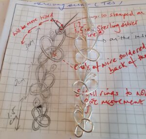 Abstract butterfly sterling silver pendant