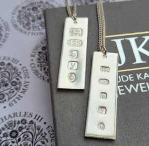 Sterling silver ingot necklaces to commemorate the coronation of King Charles III