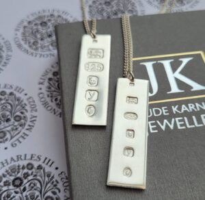 Sterling silver ingot necklaces to commemorate the coronation of King Charles III