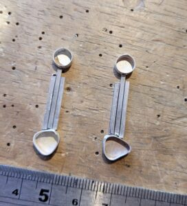 The making of the coral and seaglass earrings