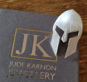 Sterling silver Spartan Helmet pin badge