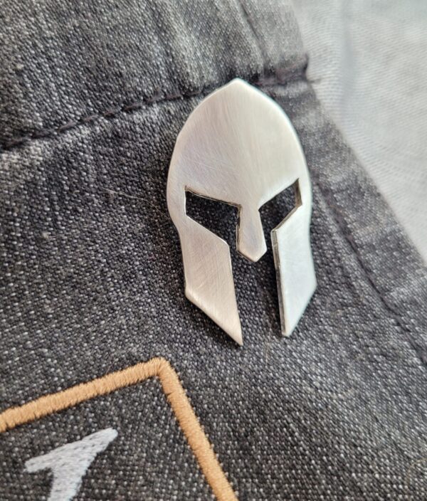 Sterling silver Spartan Helmet pin badge