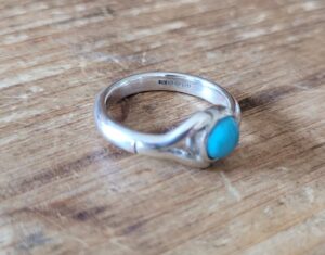 Turquoise and silver ring.