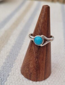 Turquoise and silver ring.