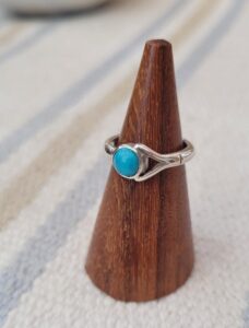Turquoise and silver ring.