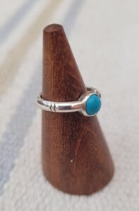 Turquoise and silver ring.