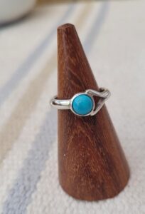 Turquoise and silver ring.