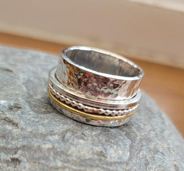 Silver spinner ring made at my workshop.