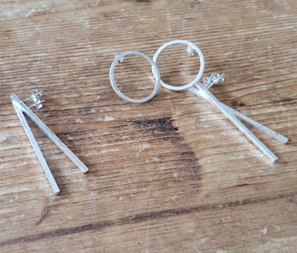 Stud earrings made at my workshop.