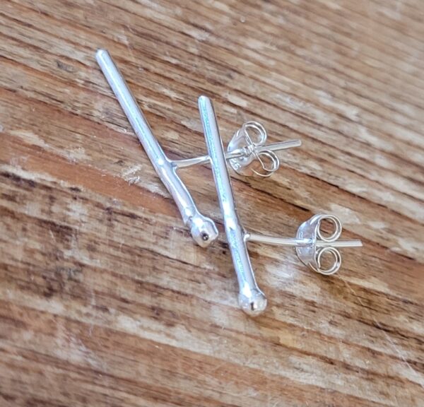 Drumstick shaped stud earrings made at my workshop.