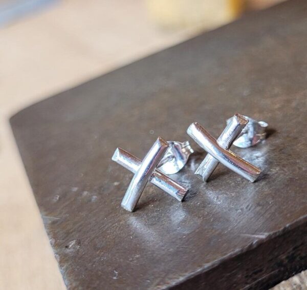 Stud earrings made at my workshop.