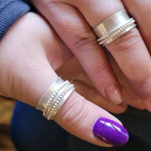Silver spinner rings made at my workshop.