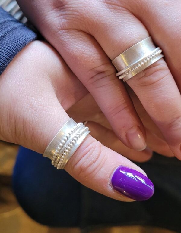Silver spinner rings made at my workshop.